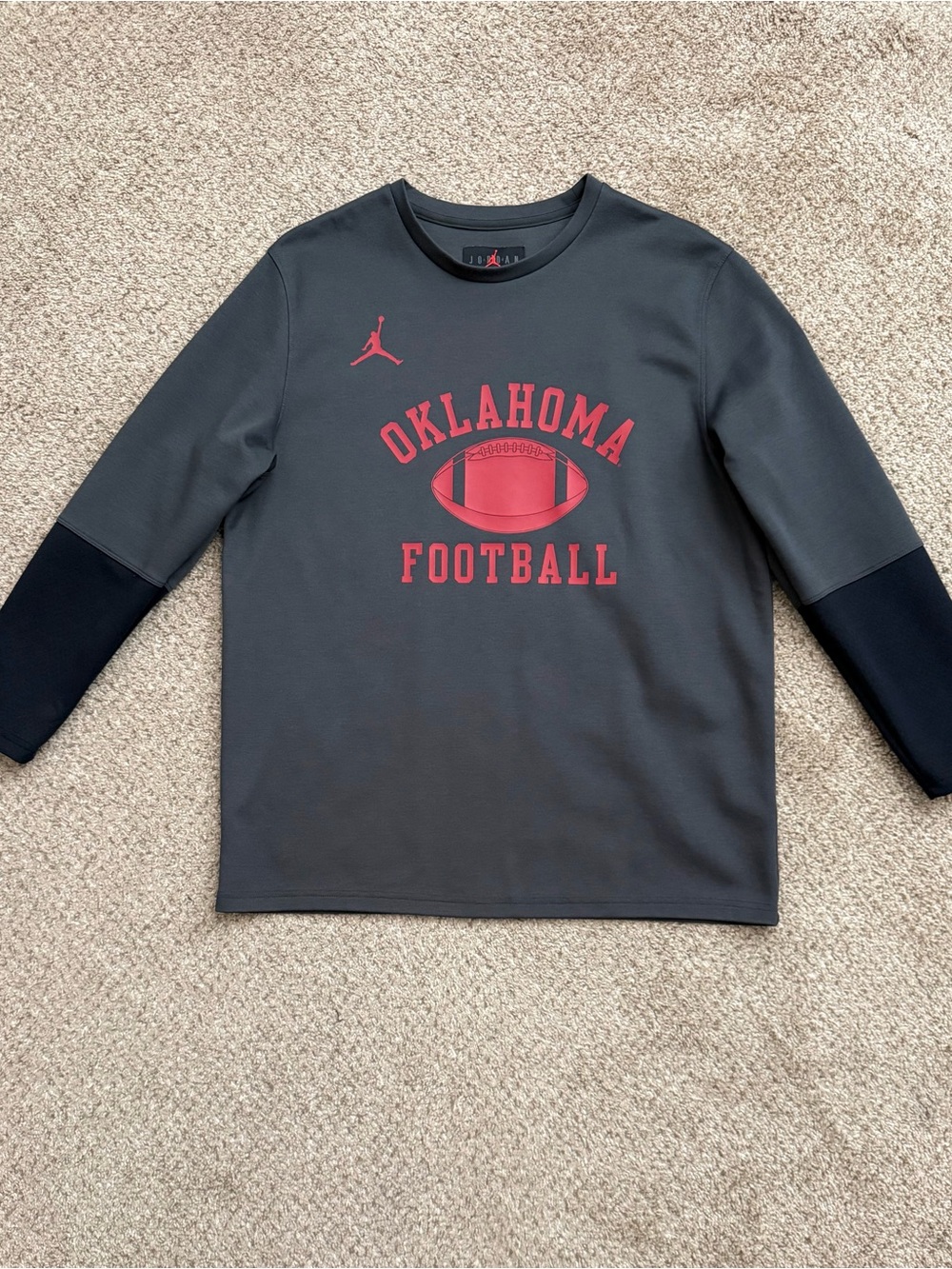 Oklahoma Football Team Issued Player Exclusive Jordan Long Sleeve Tee Mens Large